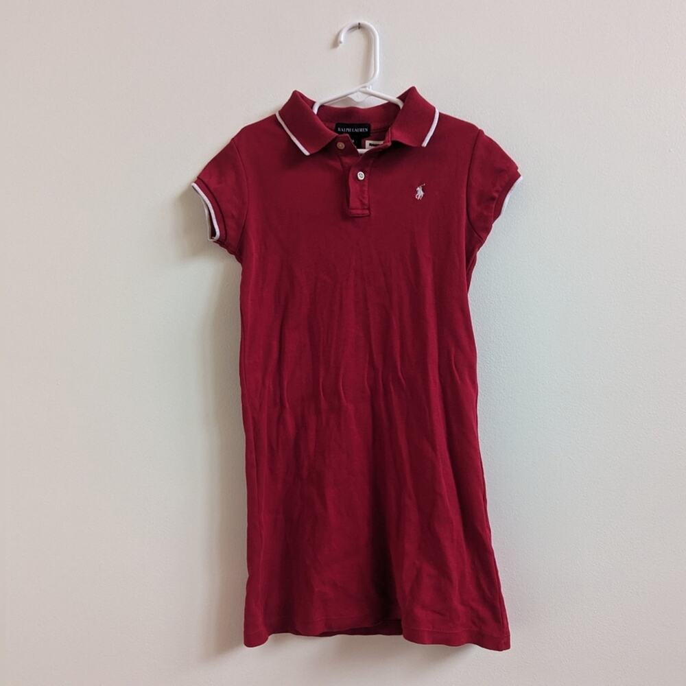 Vtg Ralph Lauren Polo Dress Girls 6x Red Classic Preppy